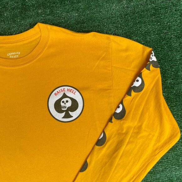 Crawling Death Hell Skull Shirt Gothic Emo Long Sleeve Tee - Picture 3 of 6